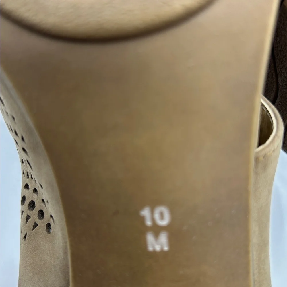 Van Eli Tan Perforated Wedge Sandals